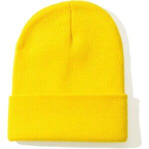 Yellow Men and Women Knit Hat Winter Beanies
